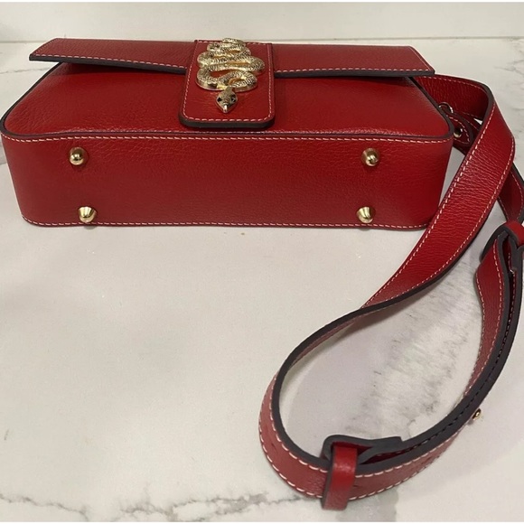 NWT DIVINA FIRENZE 🇮🇹 ITALIAN RED PEBBLED LEATHER CROSSBODY SHOULDER BAG - Picture 6 of 11
